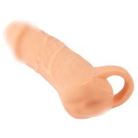 Мастурбатор вагина Насадка на член с петлей реалистичная 2 в 1 телесного цвета Nature Skin Extension + Masturbator