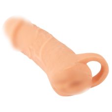 Мастурбатор вагіна Насадка на член з ретельною петлею 2 в 1 тілесного кольору Nature Skin Extension + Masturbator