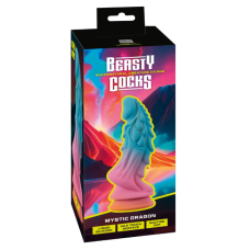 Гнучкий фалоімітатор із присоскою з рідкого силікону різнокольоровий Beasty Cocks Mystic Dragon