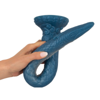 Дуже довгий фалоімітатор у вигляді вугря щупалець з присоскою синього кольору Beasty Cocks Eel of Ecstasy
