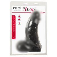 Фалоімітатор реалістичний на присосці чорного кольору Realistixxx Real Giant