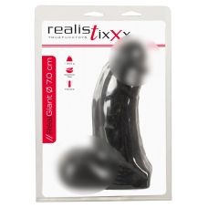 Фаллоимитатор реалистичный на присоске черного цвета Realistixxx Real Giant 