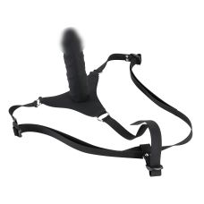 Силіконовий страпон на ременях чорного кольору You2Toys