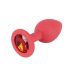 Анальная пробка силиконовая со стразиком красная Анальная пробка силиконовая со стразиком красная