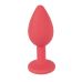 Анальная пробка силиконовая со стразиком красная Анальная пробка силиконовая со стразиком красная