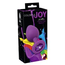Анальна пробка із кристалом фіолетового кольору Colorful Joy розмір М