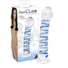 Фаллоимитатор стеклянный с спералью синего цвета You2Toys Arts Clair