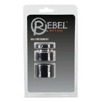 Набор фиксаторов для мошонки черного цвета Rebel Stretching Kit 3 штуки