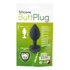 Анальний силіконовий затор з кристалом у формі серця