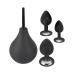 Набір для сексу анальний душ + 3 анальні пробки чорного кольору Black Velvets Anal Kit Набір для сексу анальний душ + 3 анальні пробки чорного кольору Black Velvets Anal Kit