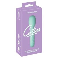 Cиликоновый мини-вибратор в форме микрофона зеленый Soft Silicone Cuties  с 10 универсальными режимами 