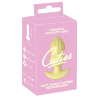 Анальная вибропробка желтая Soft Silicone Vibrating Mini Butt Plug 