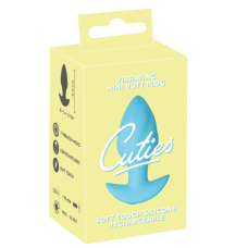 Анальная вибропробка синяя Soft Silicone Vibrating Mini Butt Plug 