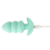 Анальная вибропробка зеленая Soft Silicone Vibrating Mini Butt Plug 