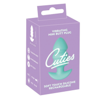 Анальная вибропробка зеленая Soft Silicone Vibrating Mini Butt Plug 