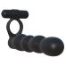 Вибронасадка на член для двойного проникновения черного цвета Posable Partner Double Penetrator