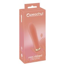 Силіконовий міні вібратор ребристий персикового кольору Cuties Mini Ribbed Vibrator