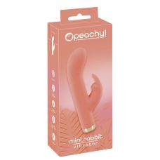Вибратор для точки G и с отростком для клитора персикового цвета Soft Silicone Mini Rabbit Vibrator
