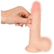 Гибкий фаллоимитатор реалистичный на присоске с подвижной кожей телесный Nature Skin