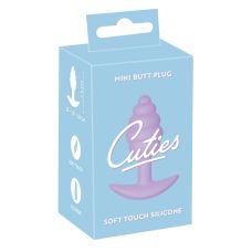 Анальна пробка ребриста фіолетового кольору Soft Silicone Mini Butt Plug