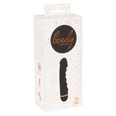 Бархатистый вибратор силиконовый черного цвета You2Toys Bendy Ripple Vibrator