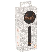 Вибратор со стимулирующим рельефом черного цвета Bendy Wavy Vibrator