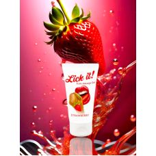 Оральный веганский лубрикант со вкусом и ароматом клубники Lick It! 50 мл
