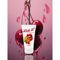 Оральний веганський лубрикант зі смаком та ароматом вишні Lick It! 50 мл