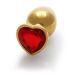Анальная пробка золотая с красным камнем Ouch! 