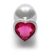 Металевий анальний затор з рожевим каменем Heart Gem розмір M Ouch!