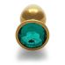 Анальная пробка золотая с изумрудным камнем Ouch!