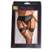 Эротический комплект подтяжки для чулок с стрингами трусиками черного цвета Star Night