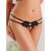 Сексуальные кружевные трусики с цветочным принтом и открытый доступ украшен жемчужинами черного цвета Star Night 
