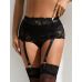 Комплект мереживної підтяжки для панчіх з трусиками чорний Star Night розмір L