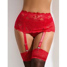 Мереживні підтяжки для панчіх червоного кольору Star Night розміри XS-S