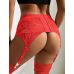 Комплект жіночий трусики з підтяжками для панчіх червоний Star Night розміри XS-S