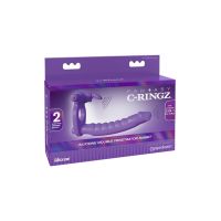 Вибронасадка на член для двойного проникновения фиолетовая Pipedream