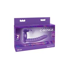 Вибронасадка на член для двойного проникновения фиолетовая Pipedream