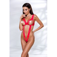 Боді з відвертим дизайном і відкритими грудьми червоний Passion Kyouka розміри S M