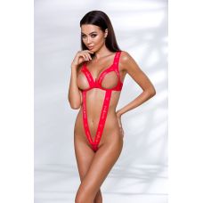 Боді з відвертим дизайном і відкритими грудьми червоний Passion Kyouka розміри S M