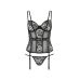 Корсет со стрингами в комплекте черного цвета Passion Leticia размеры S M