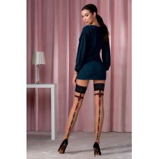 Панчохи бежеві з чорно червоним візерунком 20 ден Passion модель ST114 розмір 3/4