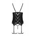 Корсет з гартерами зі стрінгами у комплекті чорного кольору Passion Angelica розміри S M