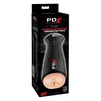 Мастурбатор вагина в колбе с вибрацией бежевая Pipedream PDX Elite 