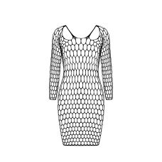 Платье с глубоким декольте и длинными рукавами черный цвет Passion модель BS093