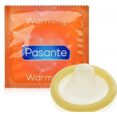 Презервативы с ребристой поверхностью и специальным согревающим лубрикантом Pasante Healthcare Warming 1 штука