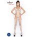 Бодістокінг еротичний боді комбенізон в сітку з доступом до інтимних місць білий Passion BS034