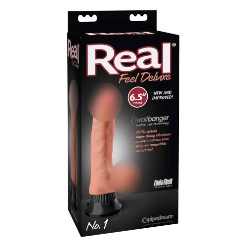 Вібратор великий реалістичний на присосці тілесного кольору Pipedream Real Feel Deluxe