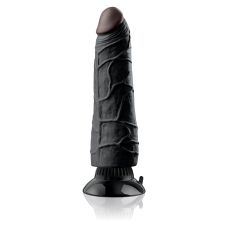 Вибратор большой реалистичный на присоске черного цвета Pipedream 