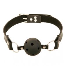 Кляп в рот БДСМ пластиковый с ремешком из искусственной кожи черного цвета Pipedream Fetish